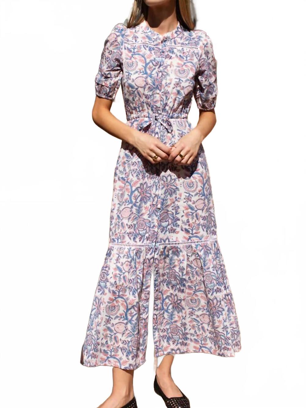 NEW EMERSON FRY lucy short sleeve dress in maria's garden organic